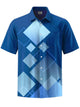 Alohadaddy® Casual Geometric Print Art Stretch Pocket Men's Short Sleeve Shirt Big & Tall