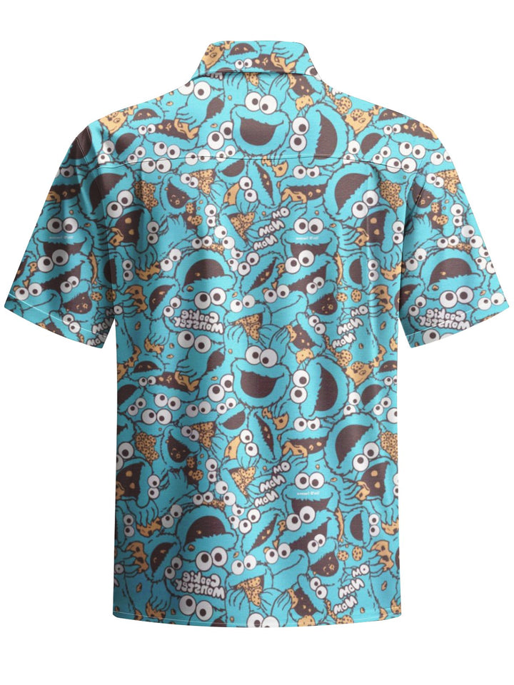 Alohadaddy® Retro Cartoon Monster Print Button Pocket Stretch Men&