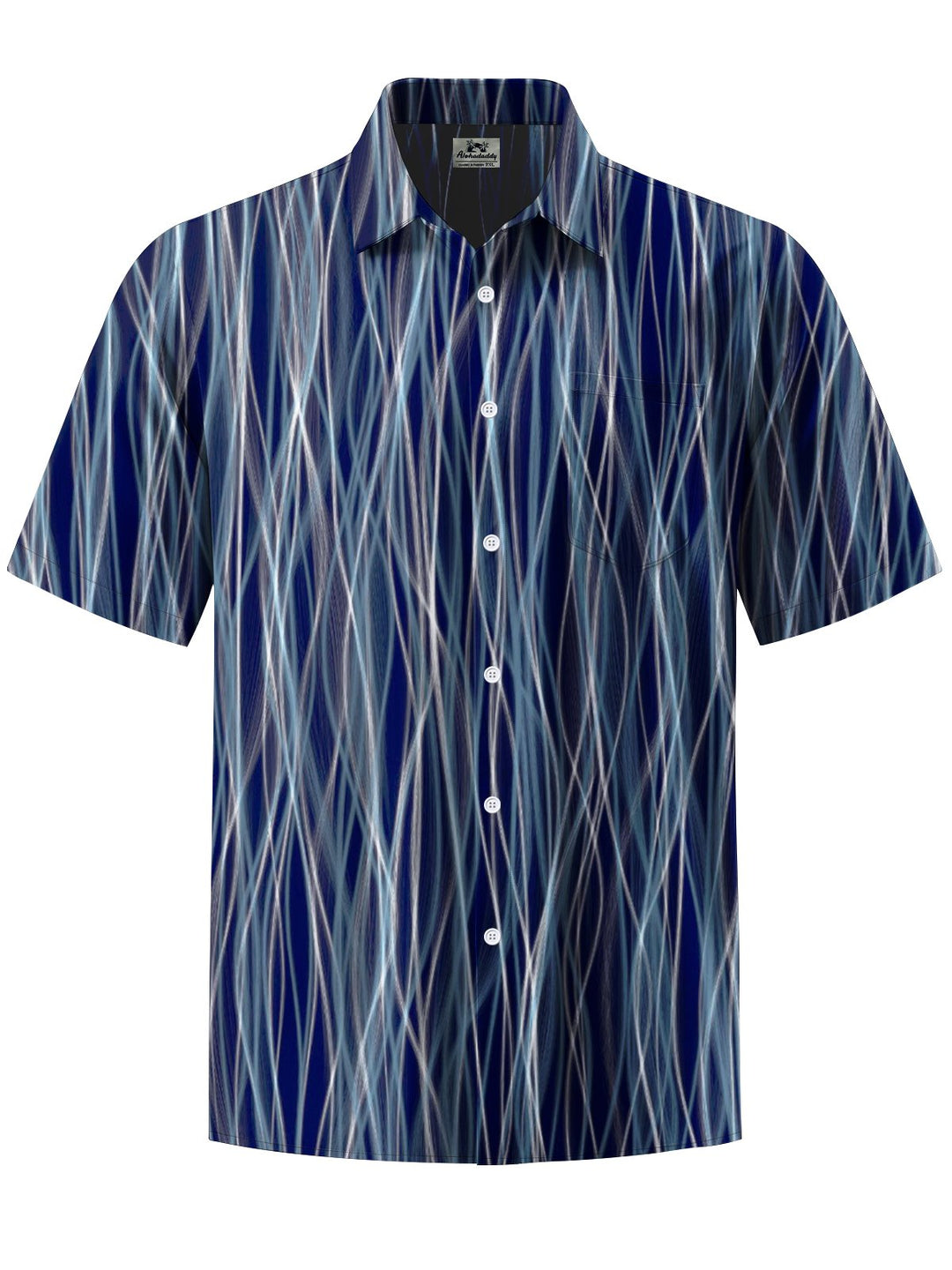 Alohadaddy® Vintage Stripe Print Art Elastic Pocket Button Men&