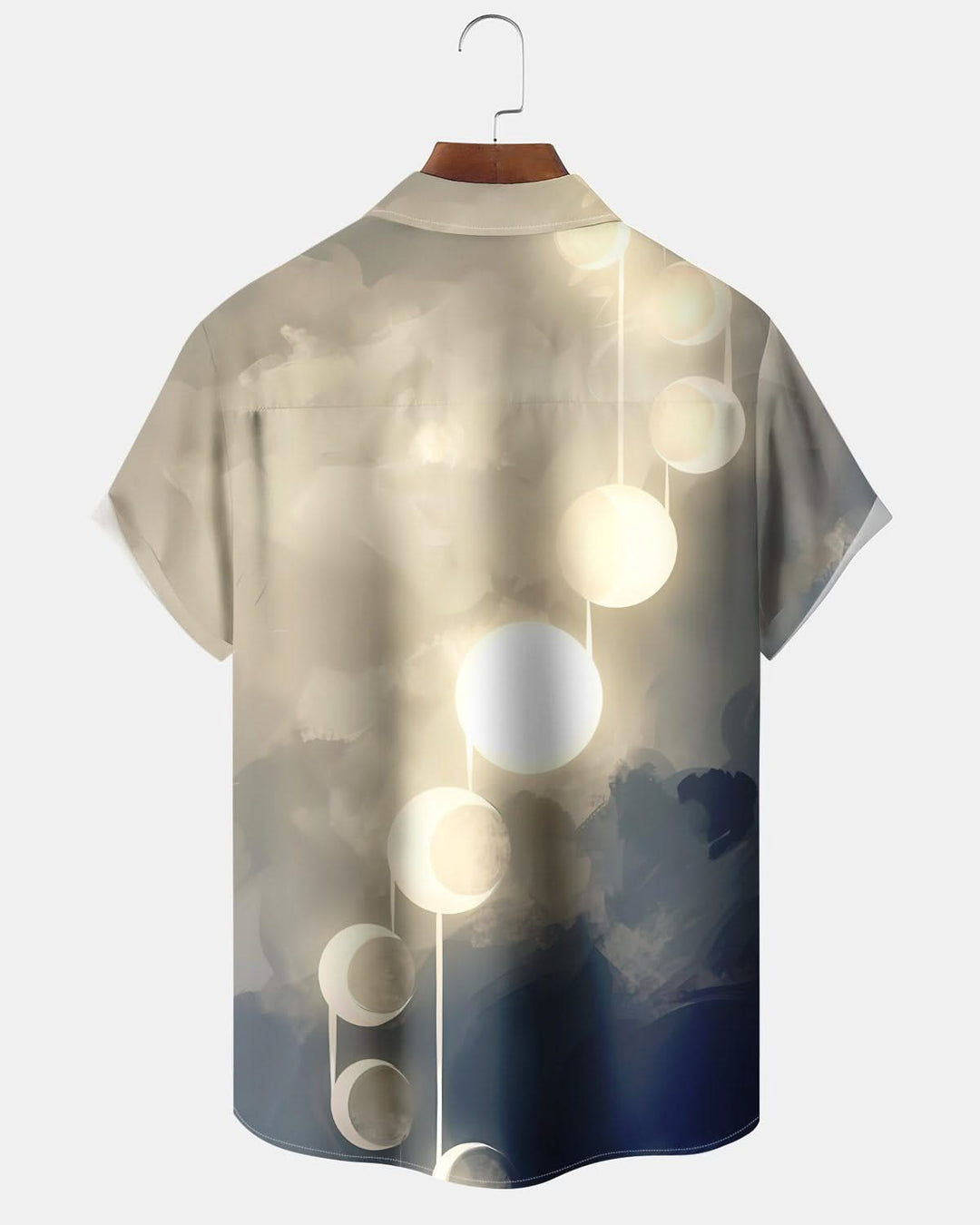 Alohadaddy® Vintage Gradient Moon Art Print Pocket Elastic Button Men&