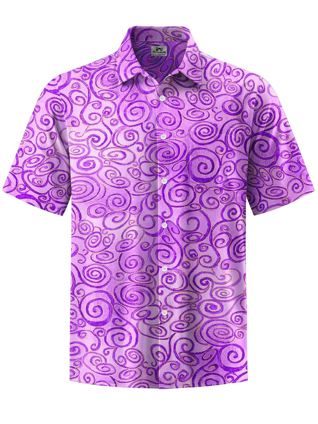 Alohadaddy® Casual Abstract Texture Print Stretch Large Size Chest Pocket Men&