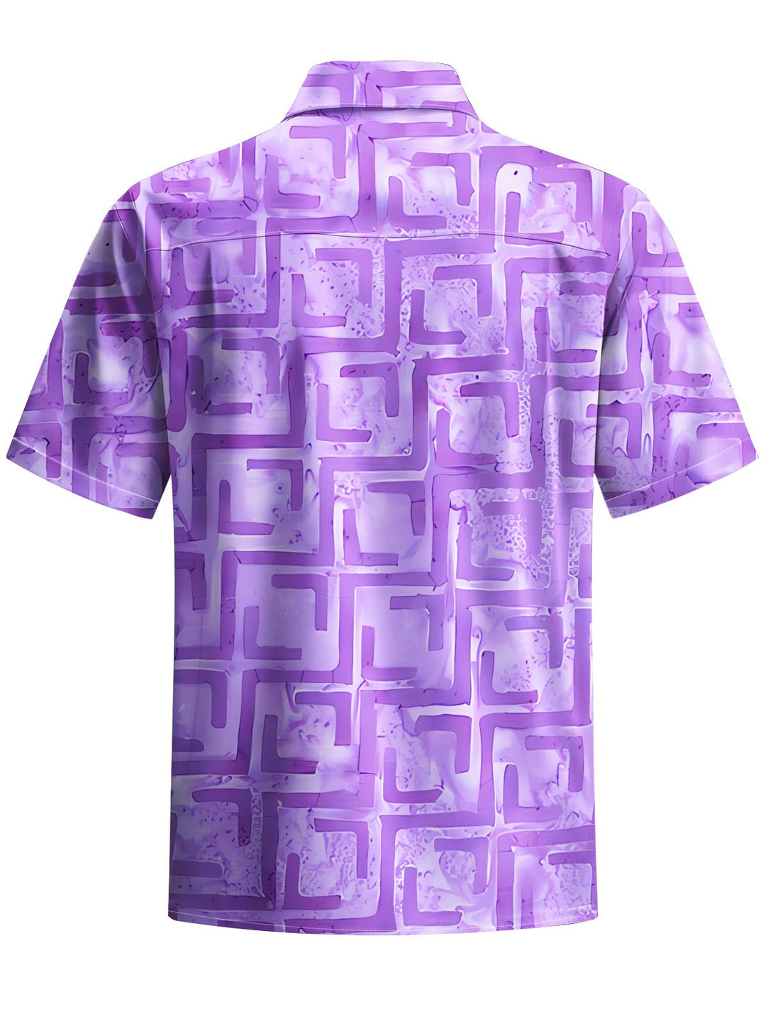 Alohadaddy® Casual Geometric Art Print Chest Pocket Men&