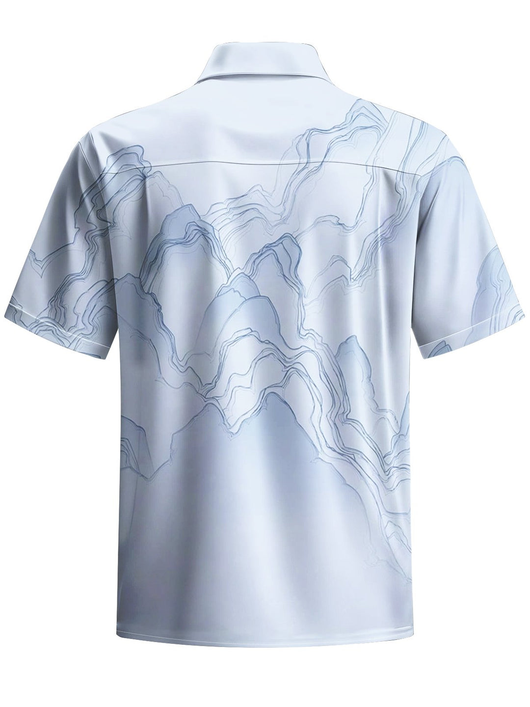 Alohadaddy® Casual Mountain Line Art Print Chest Pocket Men&