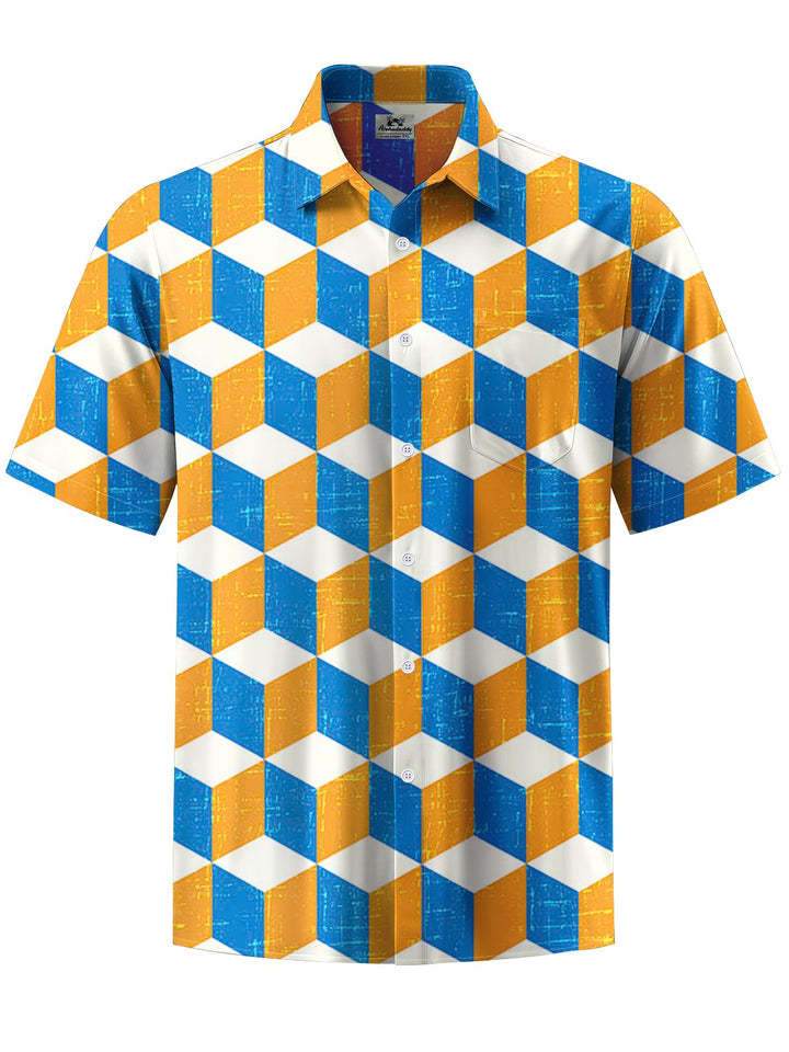 Alohadaddy® Casual Cube Print Pocket Men&