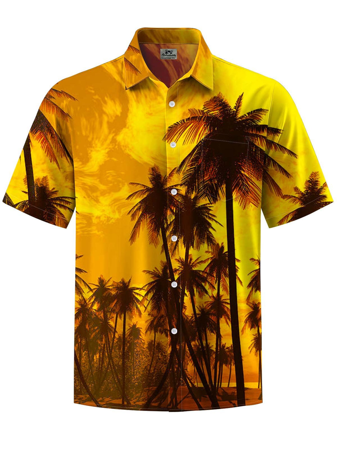 Alohadaddy® Hawaiian Palm Tree Art Print Chest Pocket Men&