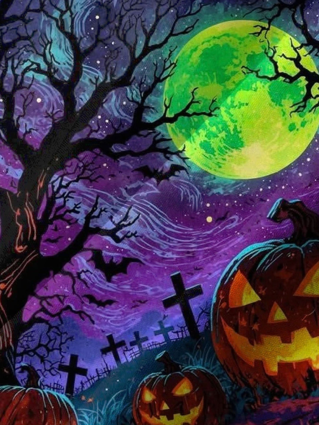 Alohadaddy® Halloween Castle Pumpkin Print Art Pocket Stretch Men&