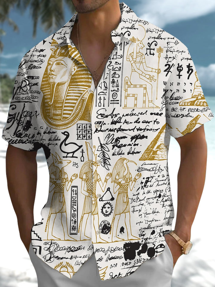 Alohadaddy® Vintage Ancient Egyptian Pharaoh Print Art Pocket Stretch Men&