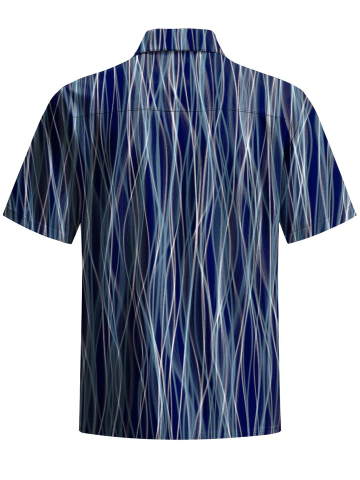 Alohadaddy® Vintage Stripe Print Art Elastic Pocket Button Men&
