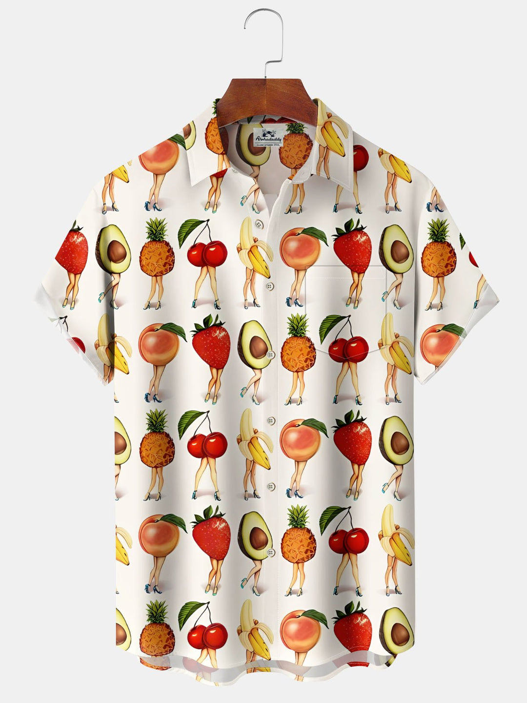Alohadaddy® Vintage Fruit Leg Print Pocket Stretch Men&