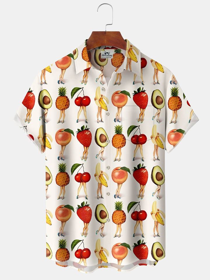 Alohadaddy® Vintage Fruit Leg Print Pocket Stretch Men&