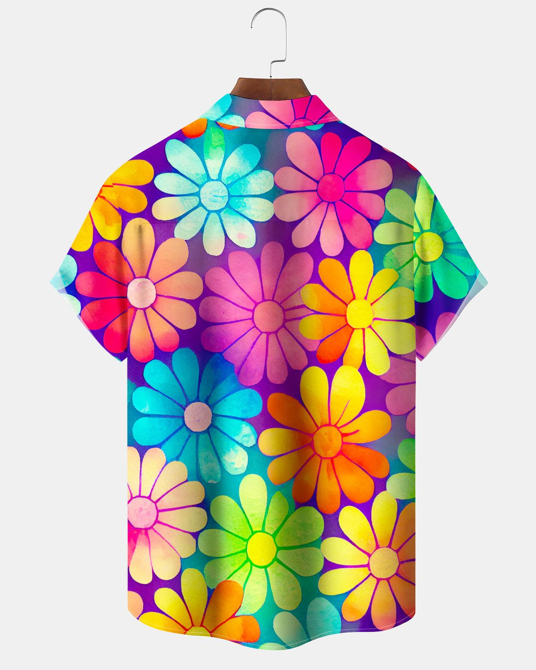 Alohadaddy® Hawaiian Floral Print Pocket Elastic Button Men&