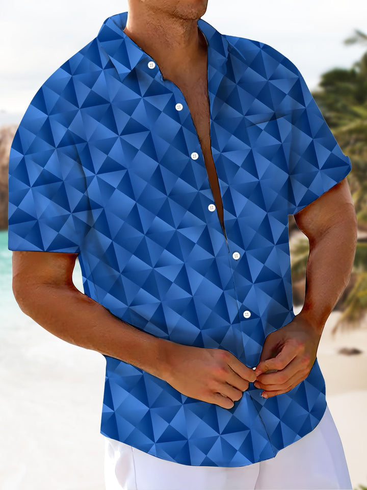 Alohadaddy® Casual Geometric Triangle Print Moisture-wicking Men&
