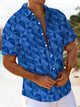 Alohadaddy® Casual Geometric Triangle Print Moisture-wicking Men's Short Sleeve Shirt Big & Tall