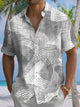 Alohadaddy® Casual Geometric Pattern Art Print Chest Pocket Men's Short Sleeve Shirt Big & Tall
