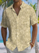 Alohadaddy® Hawaiian Flower Art Print Chest Pocket Moisture Wicking Men's Short Sleeve Shirt Big & Tall