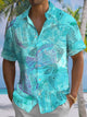Alohadaddy® Hawaiian Fish Art Print Chest Pocket Men's Short Sleeve Shirt Big & Tall