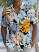 Alohadaddy® Hawaiian Palm Leaf Art Print Men's Stretch Short Sleeve Shirt Big & Tall