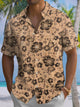 Alohadaddy® Casual Floral Print Art Pocket Stretch Men's Short Sleeve Shirt Big & Tall