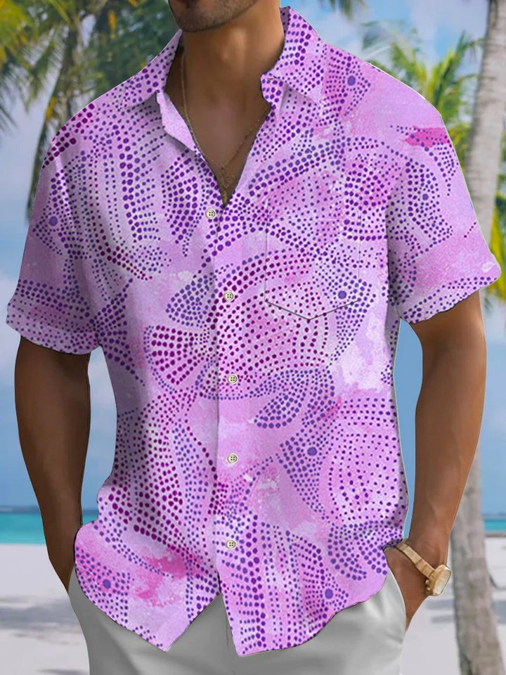 Alohadaddy® Hawaiian Fish Art Print Chest Pocket Men&