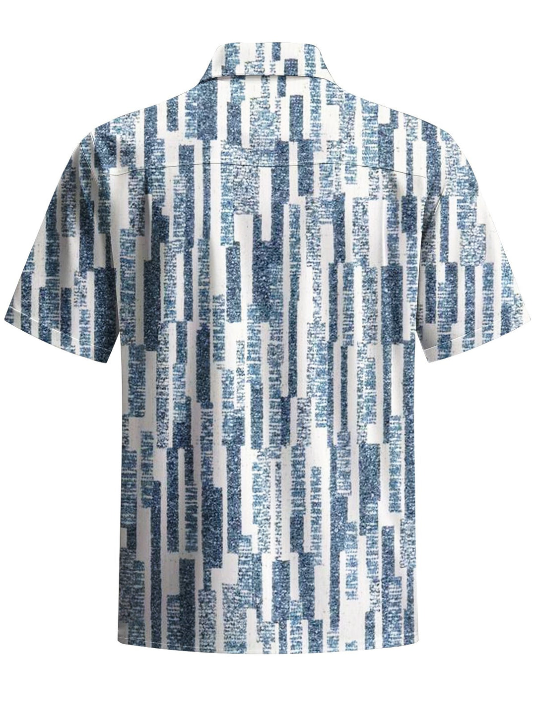 Alohadaddy® Casual Vintage Stripe Art Print Chest Pocket Stretch Men&