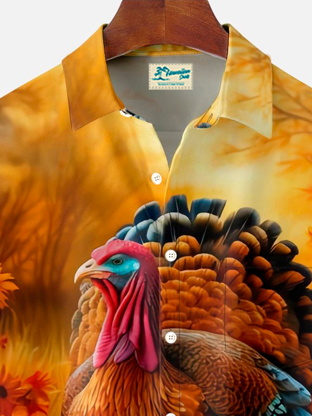 Alohadaddy Thanksgiving Turkey Retro Pumpkin 3D Digital Print Men&