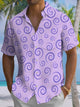 Alohadaddy® Casual Geometric Art Print Chest Pocket Men's Short Sleeve Shirt Big & Tall