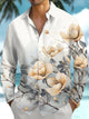 Alohadaddy® Casual Floral Print Pocket Men's Stretch Long Sleeve Shirt Big & Tall