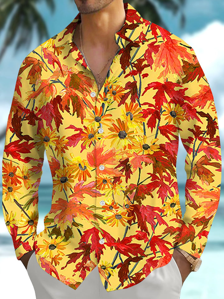 Alohadaddy® Hawaiian Chrysanthemum Art Print Pockets Elastic Men&