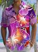 Alohadaddy® Hawaiian Floral Art Print Chest Pocket Stretch Men's Short Sleeve Shirt Big & Tall