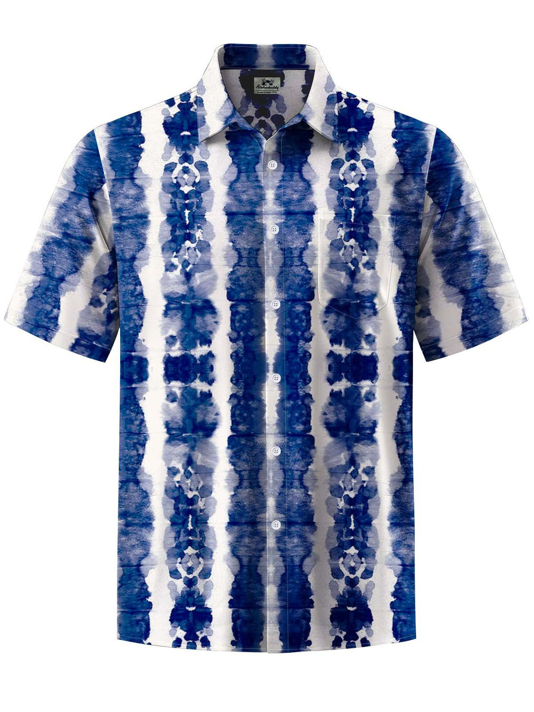 Alohadaddy® Casual Tie-Dye Stripe Print Art Pocket Stretch Men&