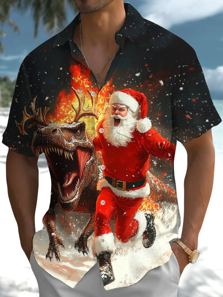 Alohadaddy® Christmas Santa Claus Printed Art Stretch Pocket Men&