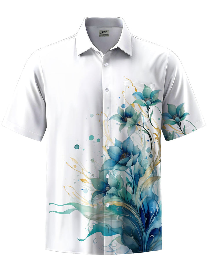 Alohadaddy® Casual Floral Print Stretch Pocket Button Men&