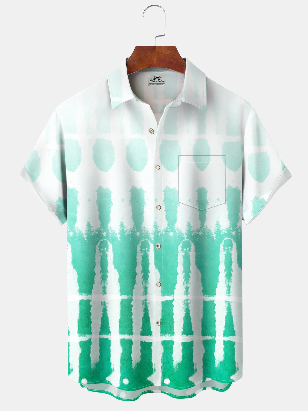 Alohadaddy® Casual Abstract Gradient Print Pocket Button Elastic Men&