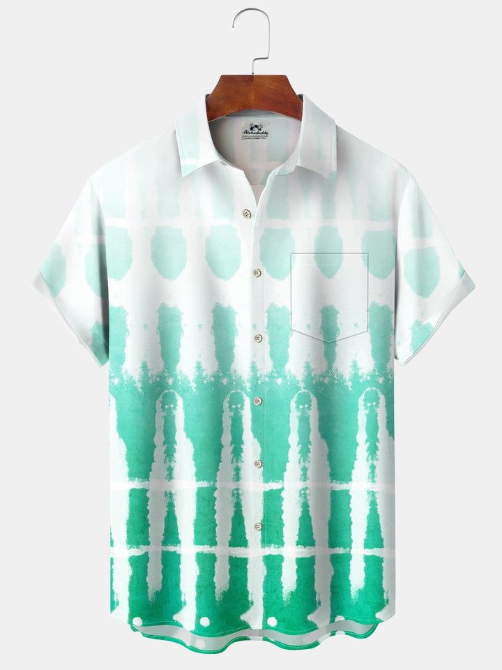Alohadaddy® Casual Abstract Gradient Print Pocket Button Elastic Men&