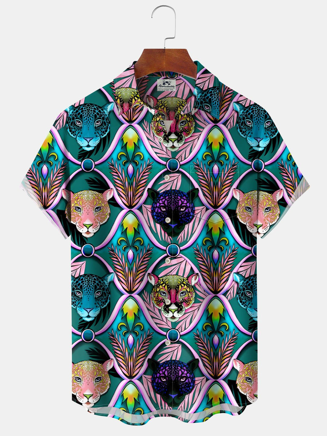 Alohadaddy® Vintage Leopard Court Geometric Print Pocket Stretch Men&