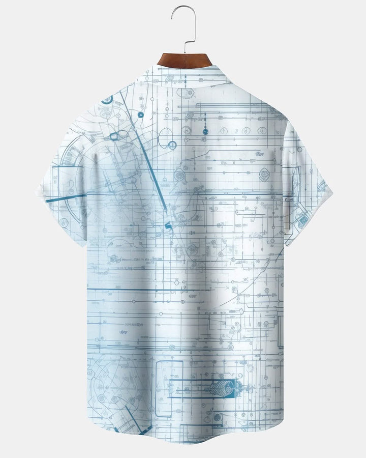 Alohadaddy® Casual Striped Line Printed Pocket Elastic Button Men&