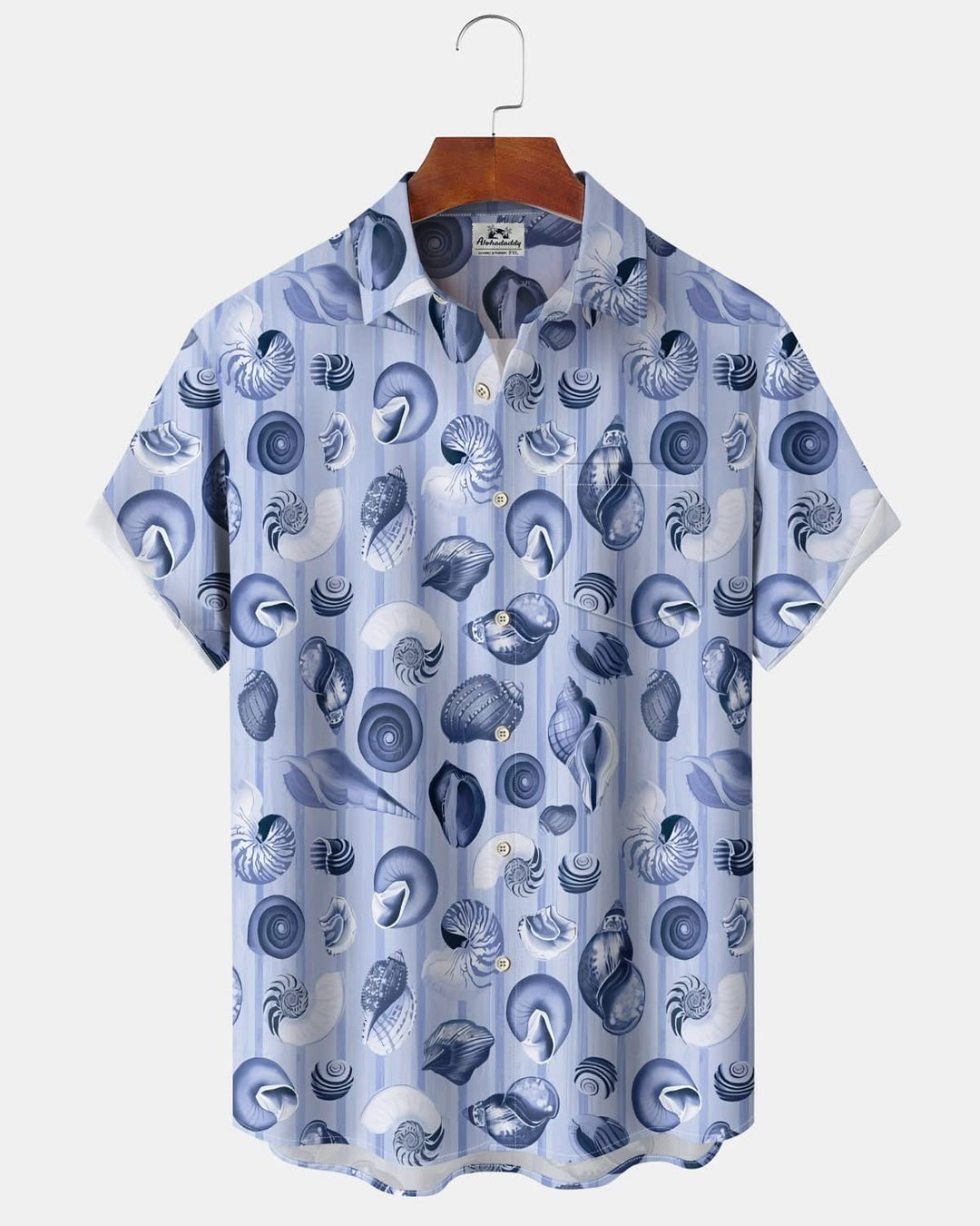 Alohadaddy® Retro Conch Arrangement Art Pocket Elastic Button Men&