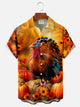 Camisa de manga corta con bolsillo y botones para hombre, con estampado digital 3D de calabaza y pavo de Acción de Gracias, talla grande y alta, de Alohadaddy
