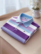 Alohadaddy® Business Stripe Logo Button Stretch Men's Short Sleeve Polo Shirt Big & Tall