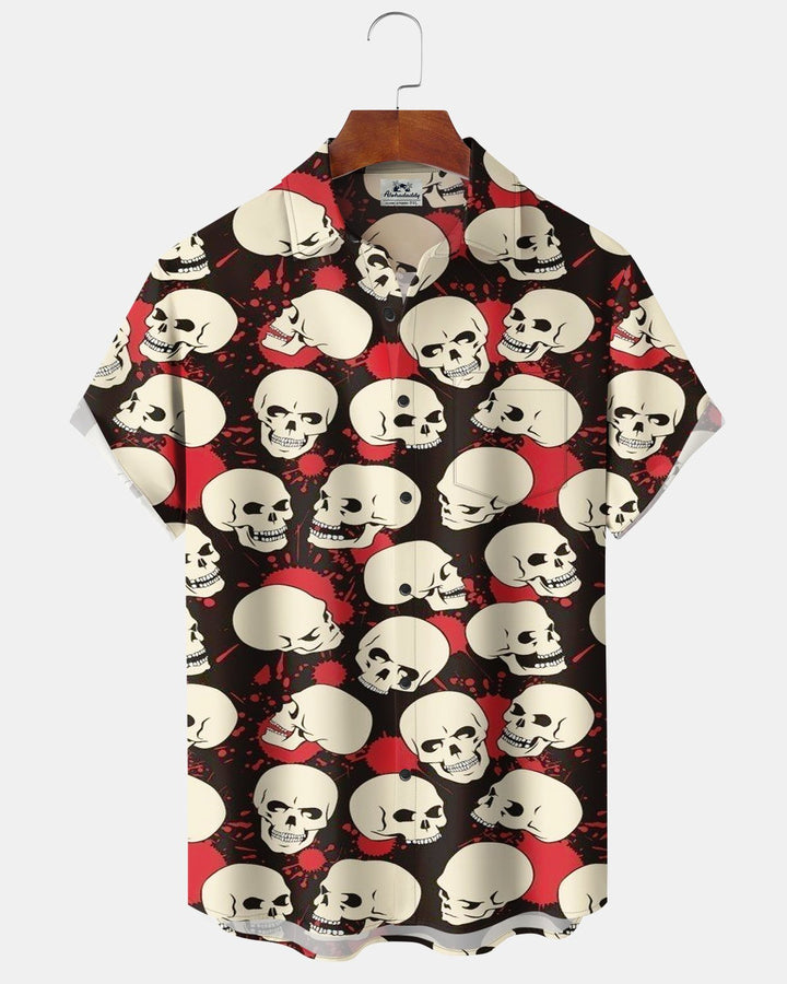 Alohadaddy® Holiday Halloween Skull Print Men&