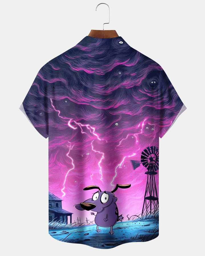 Alohadaddy® Halloween Cartoon Haunted House Lightning Movie Print Men&