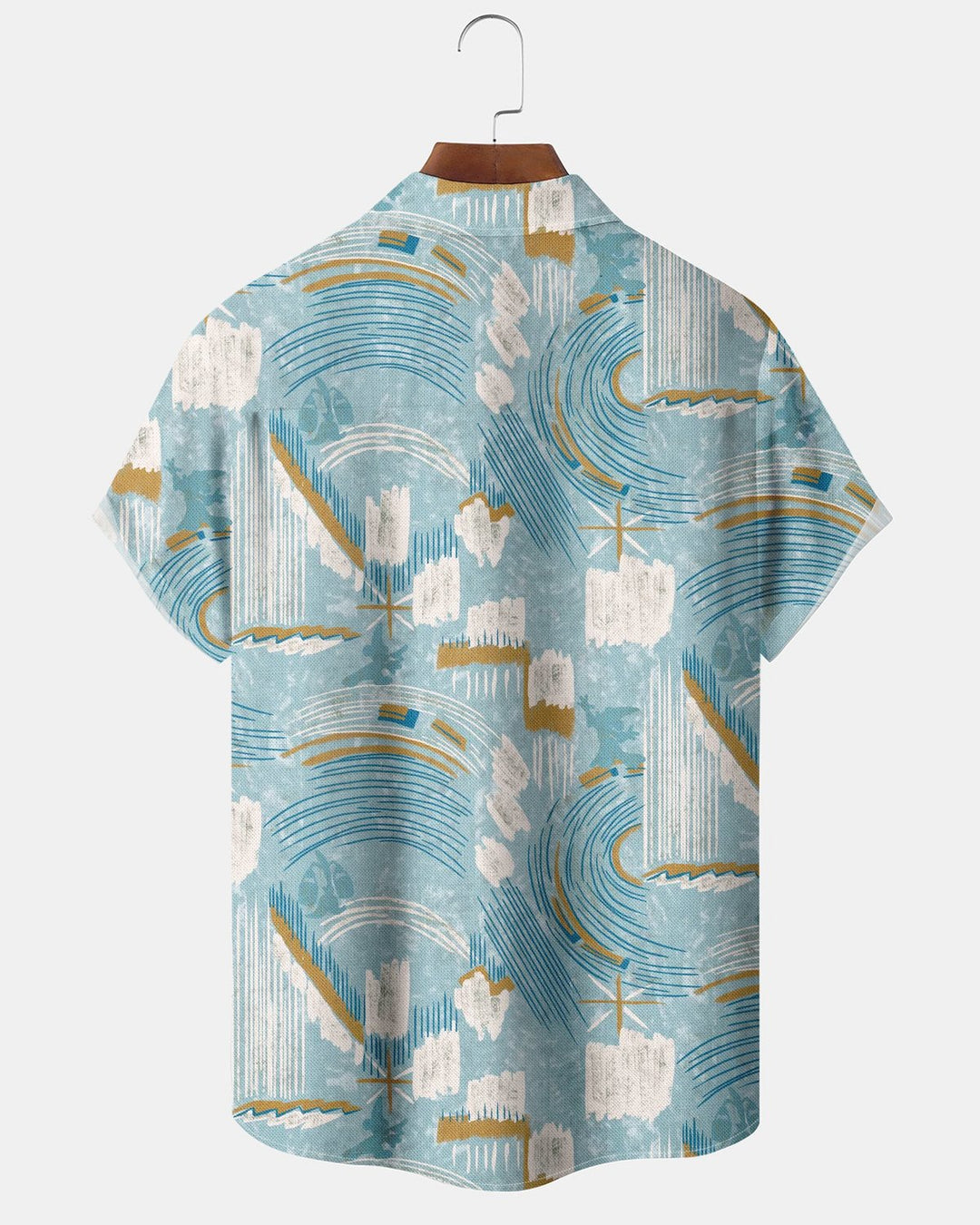Alohadaddy® Casual Abstract Geometric Feather Stripe Print Men&