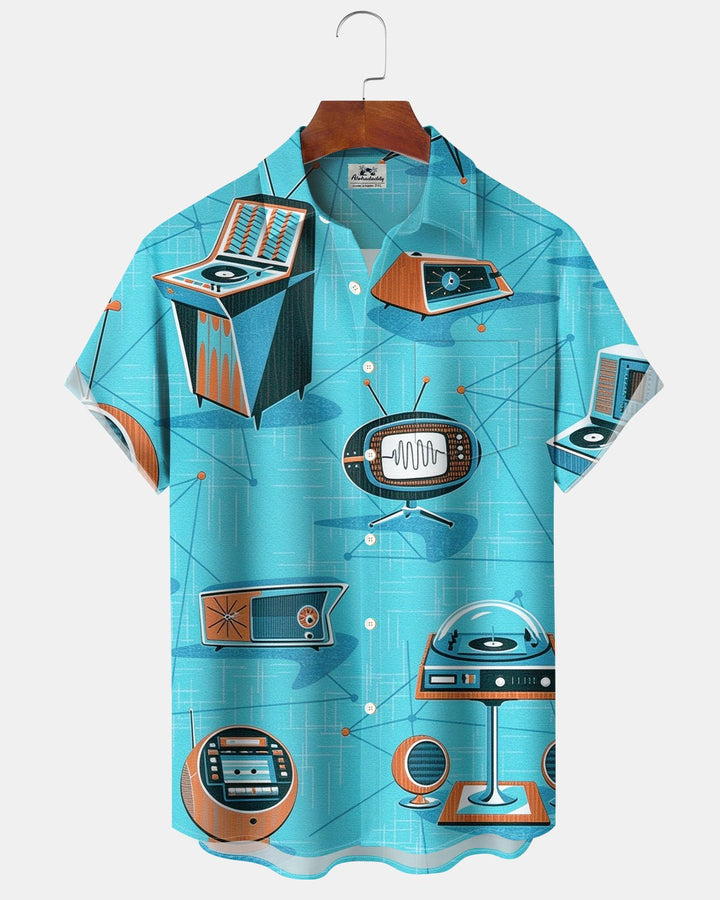 Alohadaddy® Retro Atomic Geometric Art Electronics Print Men&