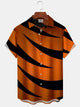 Alohadaddy Casual Everyday Stripes Geometric Print Art Stretch Oversized Button Cardigan Polyester Short Sleeve Shirt