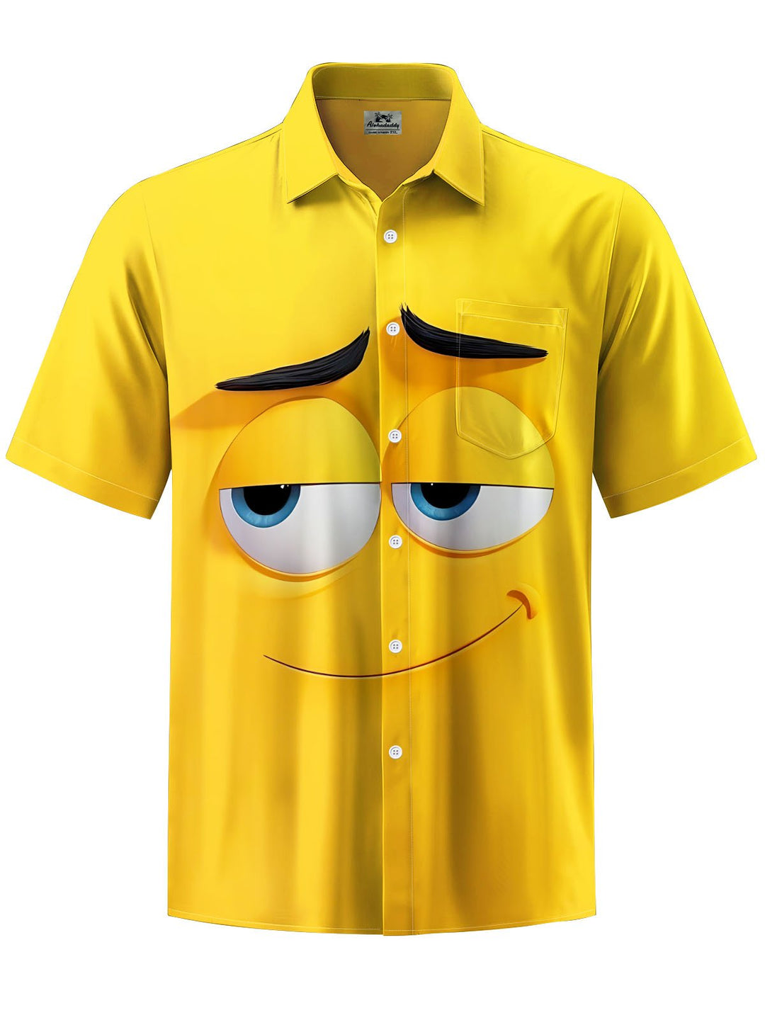 Alohadaddy® Casual Cartoon Print Chest Pocket Men&