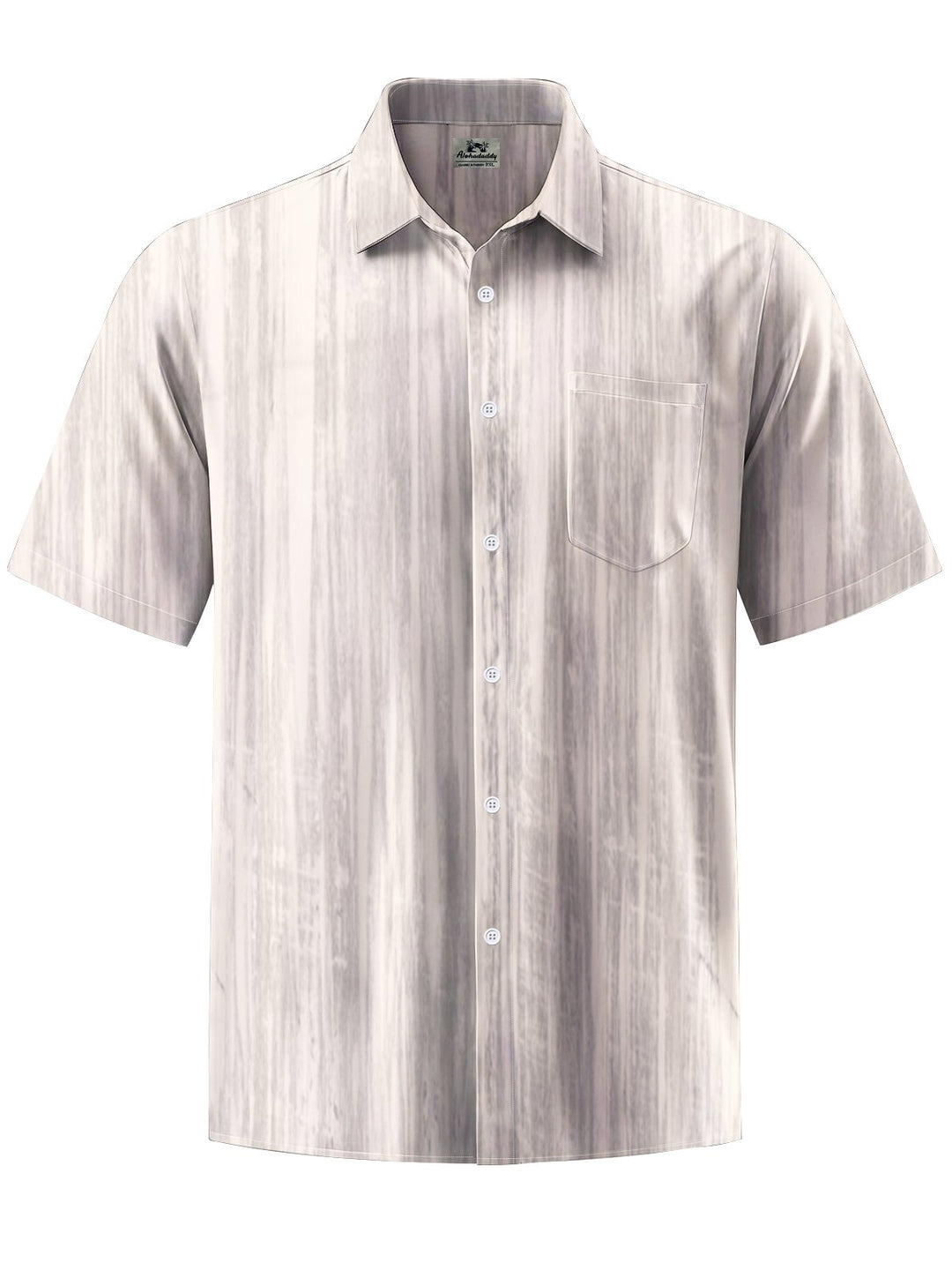 Alohadaddy® Casual Stripe Art Print Chest Pocket Men&