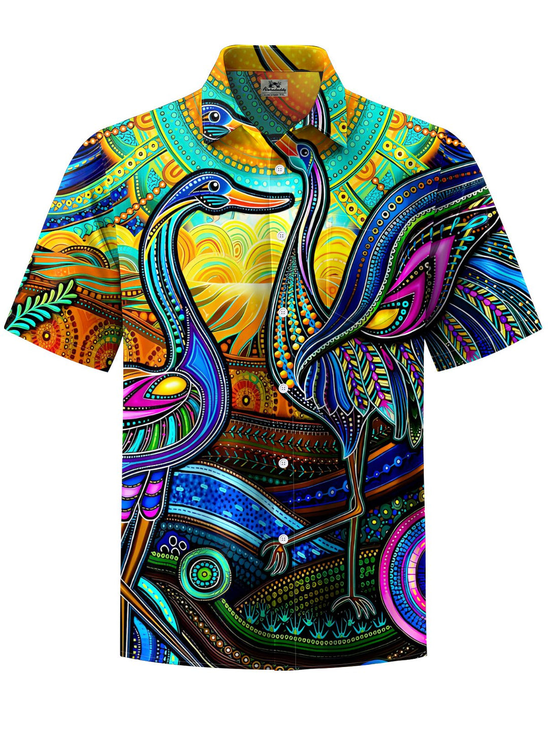 Alohadaddy® Hawaiian Swan Art Print Moisture Wicking Men&