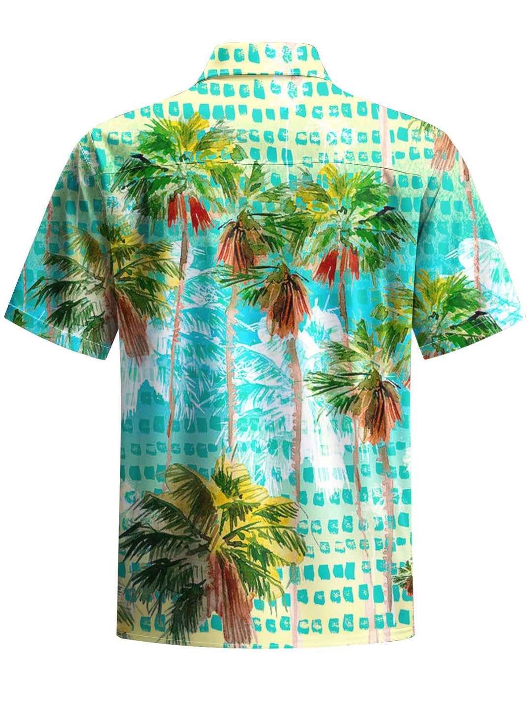 Alohadaddy® Hawaiian Coconut Tree Art Print Chest Pocket Men&