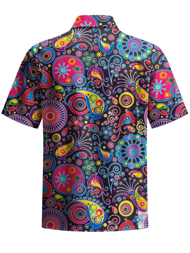Alohadaddy® Casual Paisley Print Chest Pocket Men&