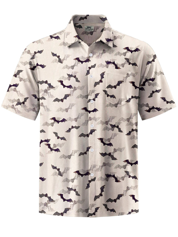 Alohadaddy® Halloween Bat Art Print Chest Pocket Men&